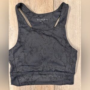 ALLFENIX Small Yoga Black Snake Print Sports Bra